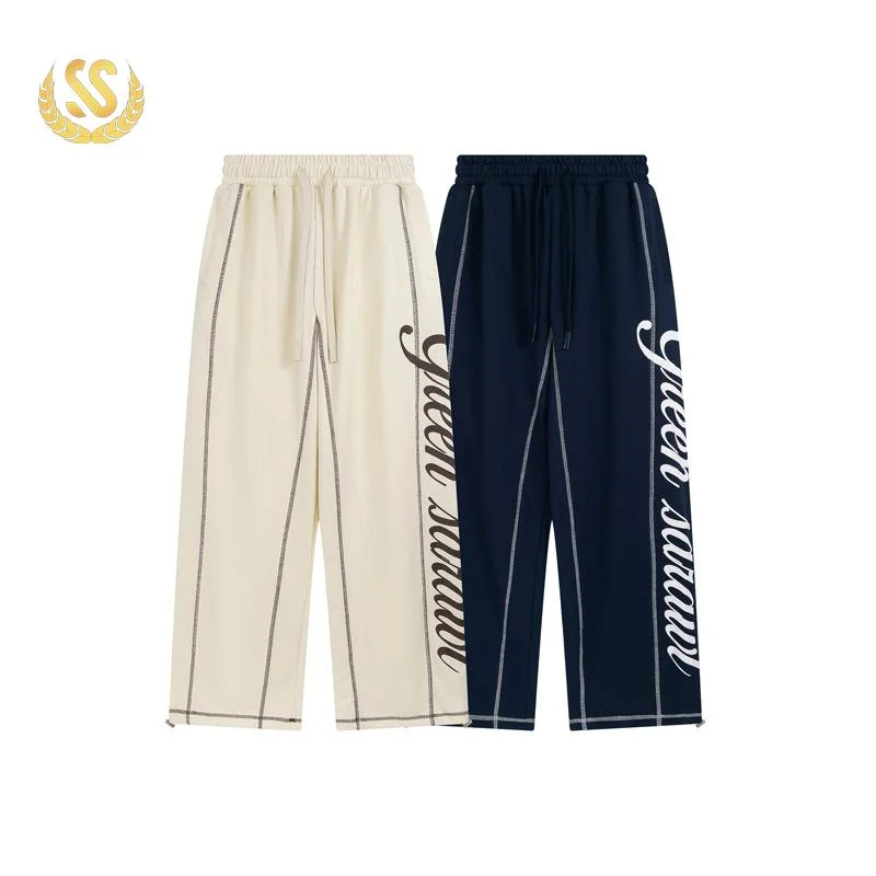 Custom Screen Printing Obvious Sewing Cotton Sweatpants