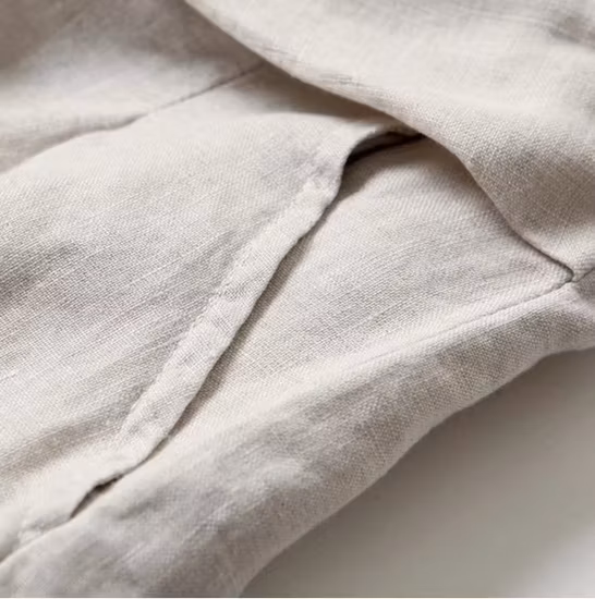 Leinendruck, einfarbig, lässig, modisch, lockere Gürtelhose oder Culotte