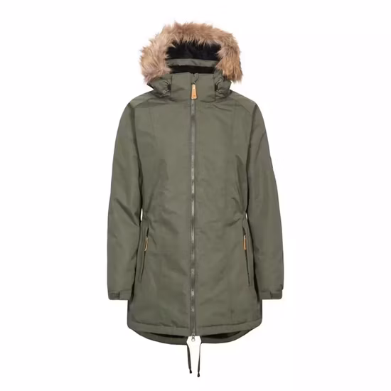 OEM Herren-Windjacke mit übergroßem Pelzkragen, schlicht, armeegrün, mit Kapuze